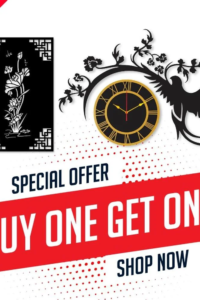 Eagle Clock With Flower Wall Hanging